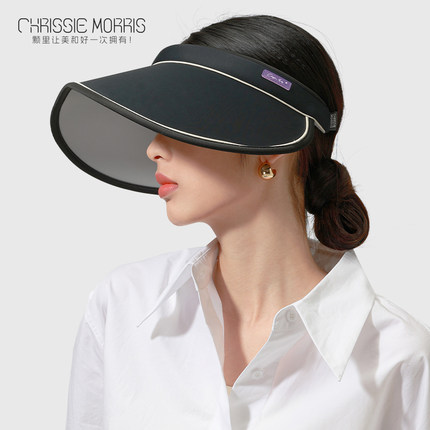 CMS颗里 亲子防晒帽女春夏季防紫外线大帽檐遮阳空顶帽户外太阳帽