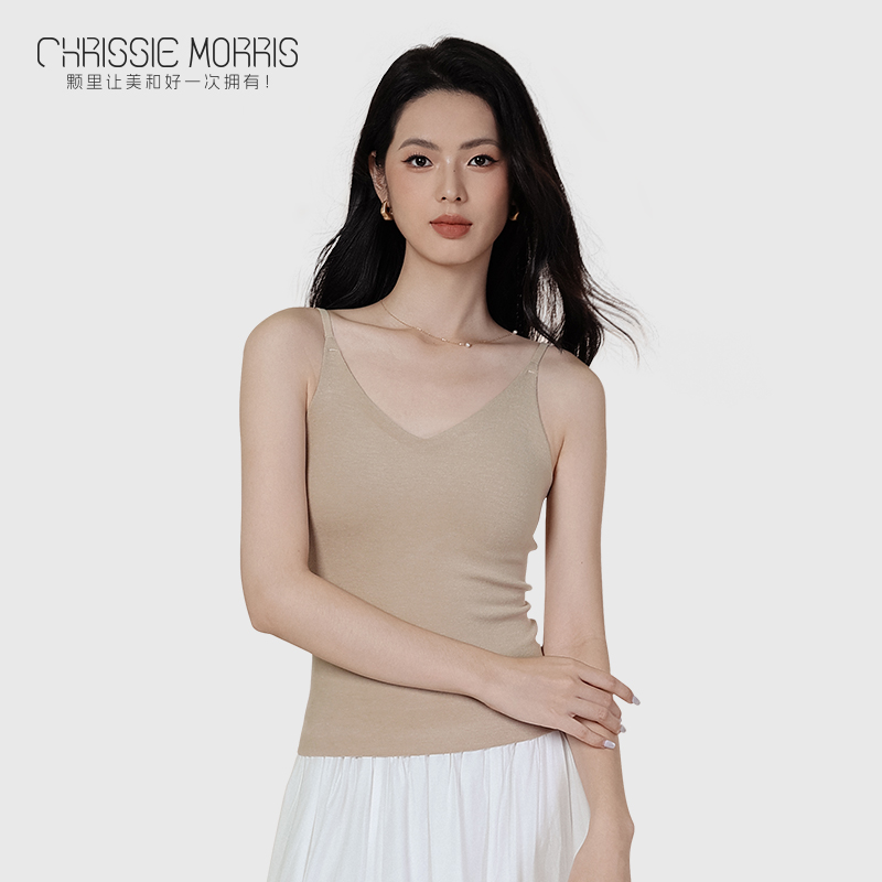 【直播间】CMS颗里 “猫感”保暖背心可拆卸胸垫发热内衣-多领口