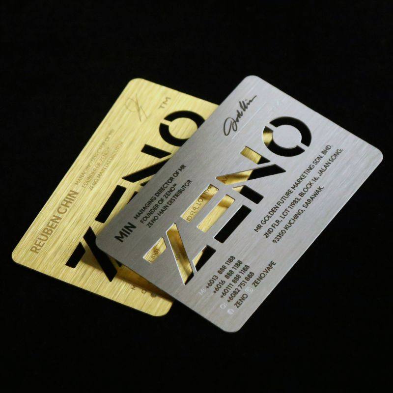 雅卡金属名片制作订做高档商务设计订制轻奢不锈钢拉丝名片定制镂空