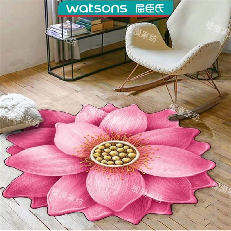 【莲花盛开】立体摇椅毯打坐垫床边门垫蒲团客厅地毯