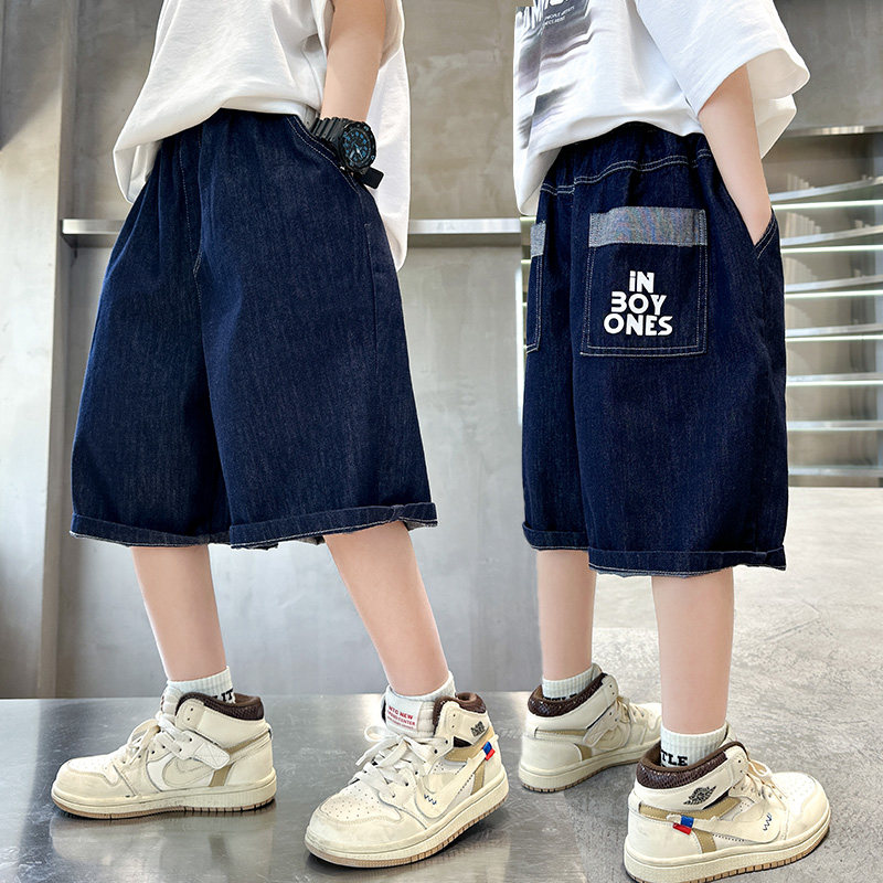 男童牛仔短裤外穿夏季薄款七分裤中大童男孩休闲儿童中裤潮帅气