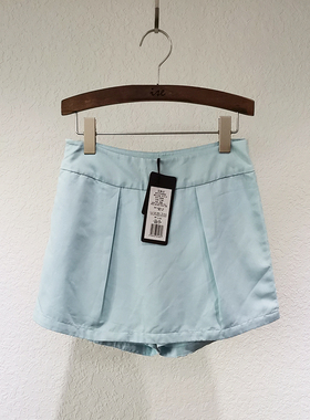 ise专柜正品 浅蓝色夏季亚麻休闲短裤P1420620-789