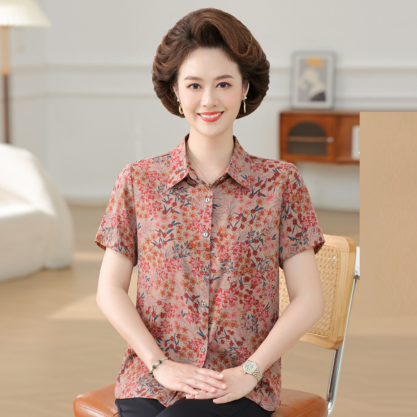 中老年人夏装女50岁60妈妈装中老年女装