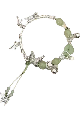 新中式古风绿色竹节串珠手链