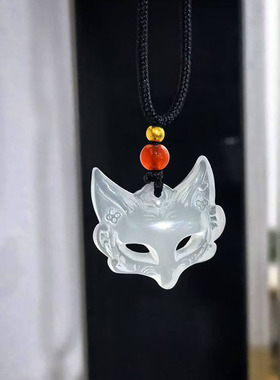 爆款狐狸面罩项链国风美学狐狸吊坠守护灵男女编织情侣闺蜜小礼物