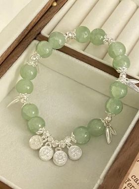 小清新平安喜乐竹节手链新中式古风学生手串文创饰品串珠小礼物女