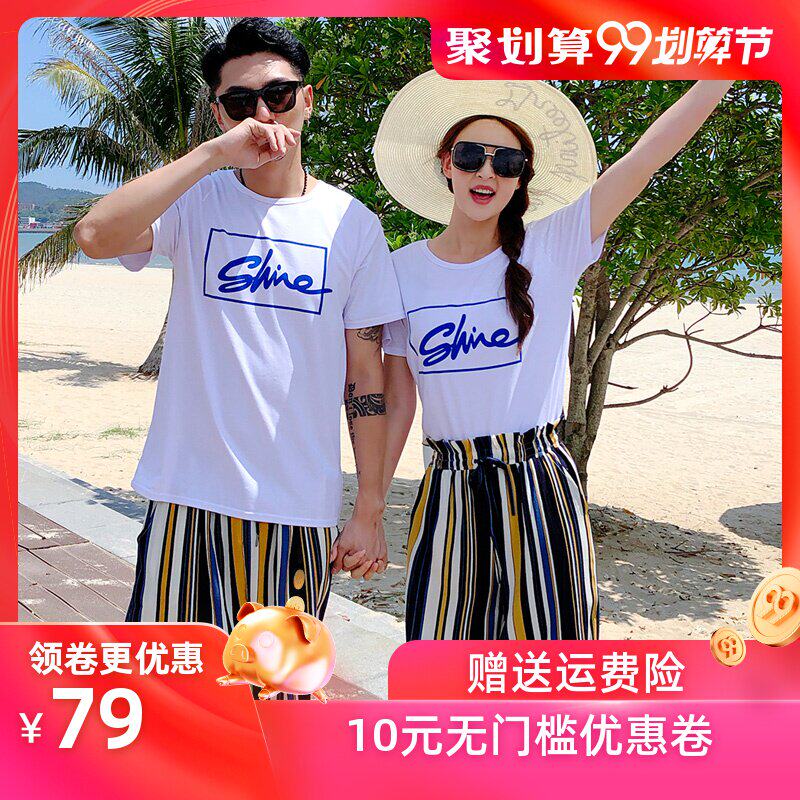 2019夏季海滩蜜月海边度假沙滩情侣装夏装潮男女韩国短袖t恤套装|ruв категории Женская одежда, футболка - от Buy2taobao.com для оказания профессиональной услуги покупки агента Taobao