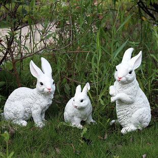 饰工艺品户外草地园林景观雕塑树脂动物仿真兔子摆件 花园庭院装