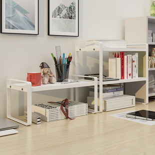 桌面简易书架办公室多层整理收纳架小型铁艺置物架书桌上网红书柜