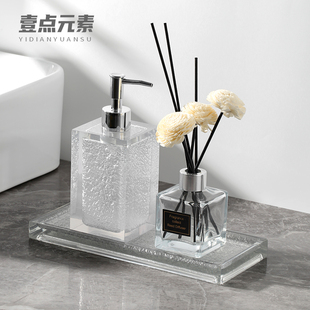 酒店轻奢洗手液按压瓶套装 瓶浴室乳液瓶起泡瓶托盘瓶子 卫生间分装