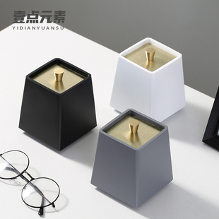 北欧式 棉签盒罐筒轻奢高档收纳盒化妆棉花棒家用高档牙线收纳罐