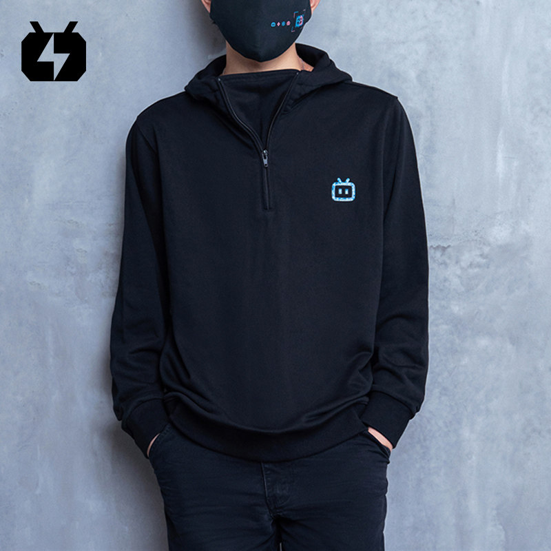 超电文化 哔哩哔哩小电视彩绘玻璃风卫衣开衫宽松