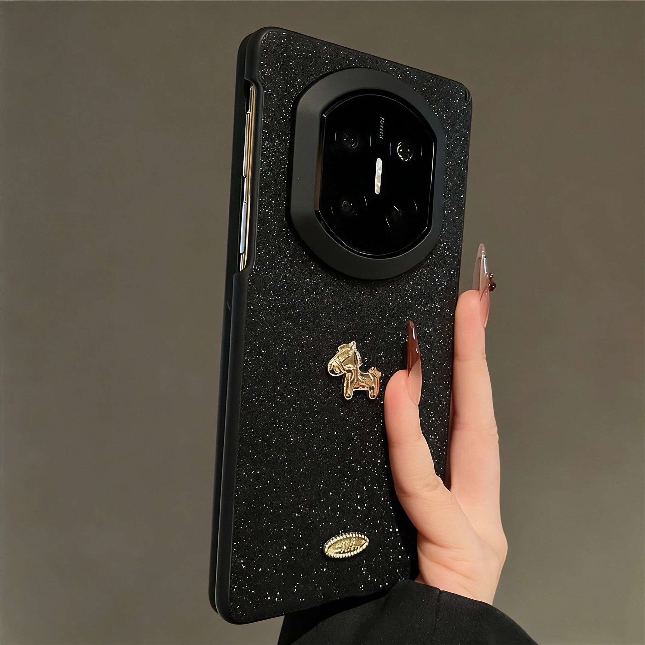 星空黑色金色小马适用华为matex7手机壳带前框2026新款马年matex7典藏版折叠中轴磁吸外壳X6全包X5防摔保护套