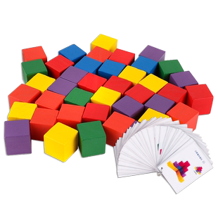 幼儿园建构区空间感思维训练立体彩虹积木拼图拼搭自制益智玩教具