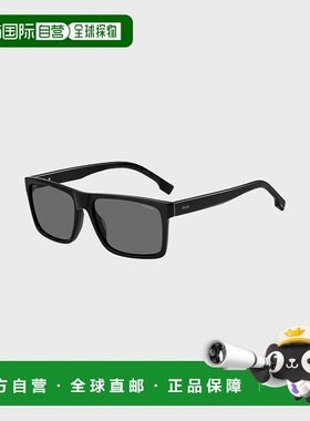 自营欧洲直邮HUGO BOSS雨果BOSS BLACK 带雕刻徽标黑色醋酸纤维太