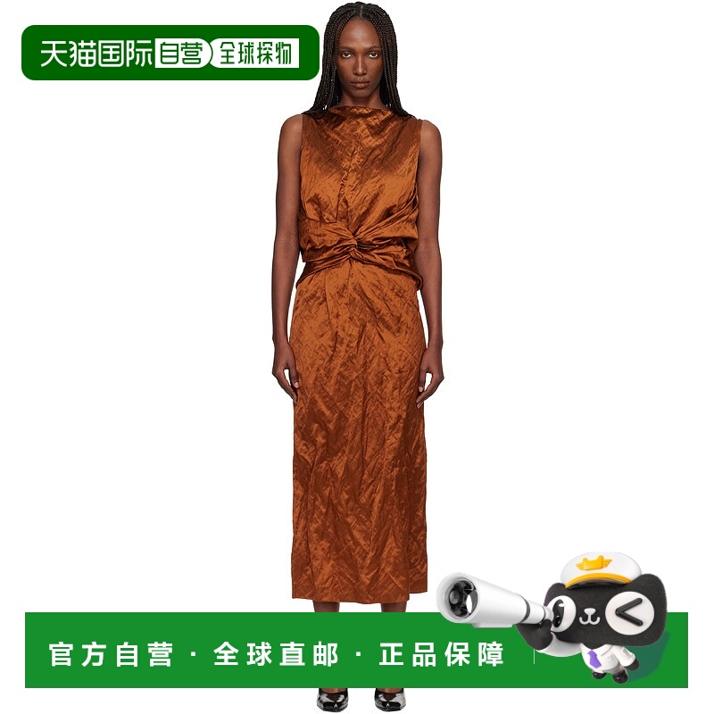 香港直邮Lanvin 朗雯 女士 橙色 Back Cap 连衣裙 RWDR00076125H2