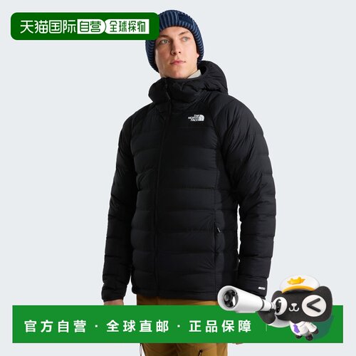 自营欧洲直邮The North Face北面 Abseil男士黑色尼龙弹力连帽羽