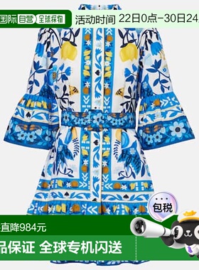 1h可退 香港直邮FARM RIO 女士 花朵棉质迷你连衣裙 blue蓝色 舒