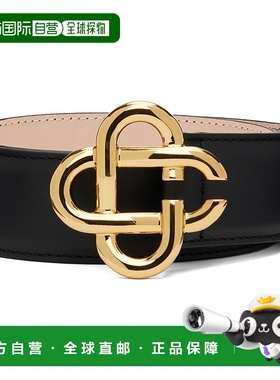 1h可退 香港直邮Casablanca 男士 黑色 CC Logo Buckle 腰带 APF2