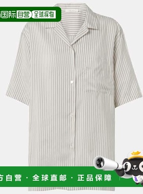 香港直邮The Row 女士 Jorge 条纹真丝衬衫 white白色 舒适时尚