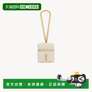 自营欧洲直邮YSL圣罗兰 CASSANDRE系列女士柔奶油色羔羊皮拉链开