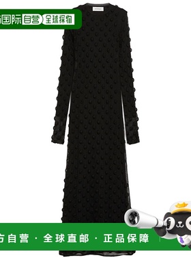 1h可退 香港直邮Sportmax 斯宝麦斯 女士 3D 黑色圆领质感半透视