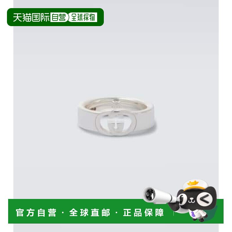 1h可退 香港直邮Gucci 古驰 男士 双G扣纯银戒指 metal金属色 舒