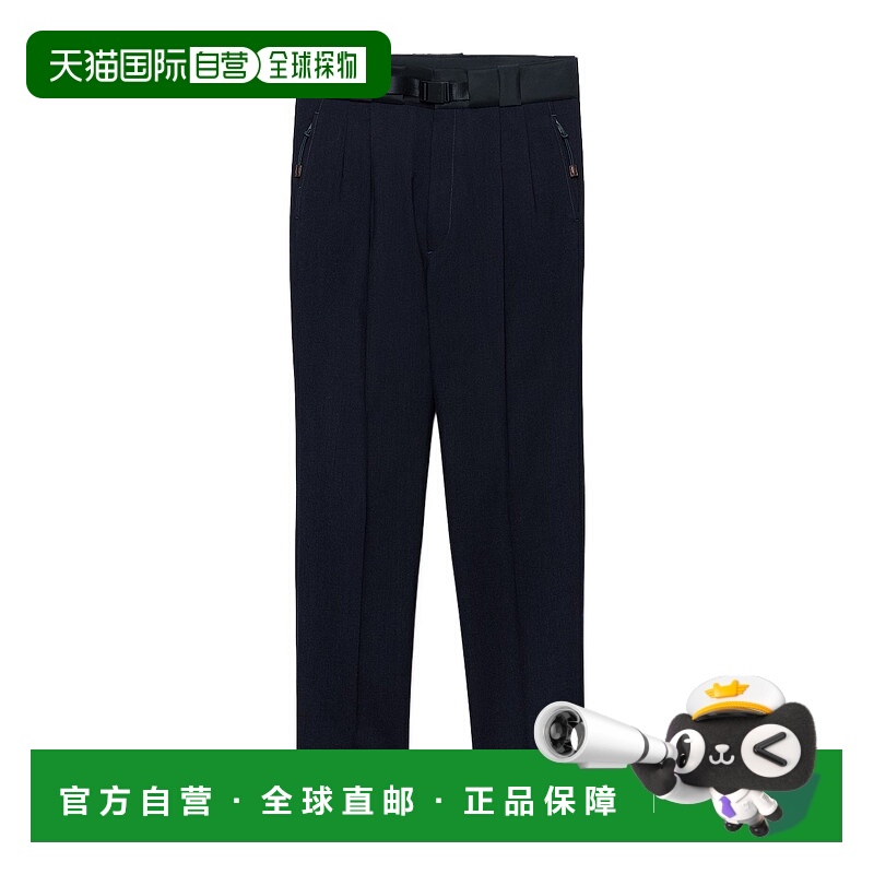 香港直邮Prada 腰带环休闲裤 UP04021W2GSOOO卫裤阔腿裤