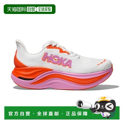 自营欧洲直邮HOKA SKYWARD X女士白色/橙色网布缓震跑鞋