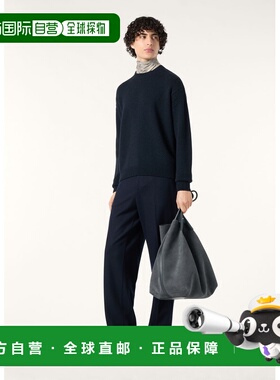 自营欧洲直邮Loro Piana 男士黑色羊绒长袖针织衫毛衣