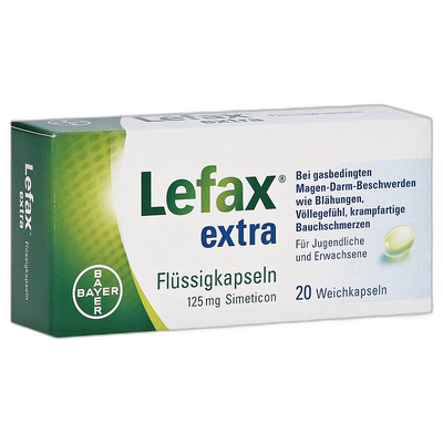 欧洲直邮德国药房Lefax加强版西甲硅油软胶囊20粒胀气打嗝胃不适