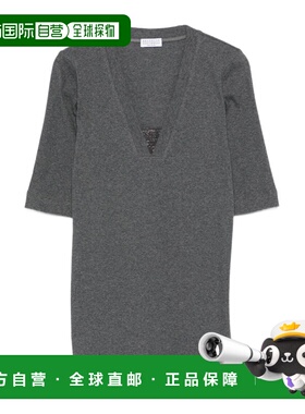 香港直邮Brunello Cucinelli V领装饰T恤 M0TC8EL692短袖