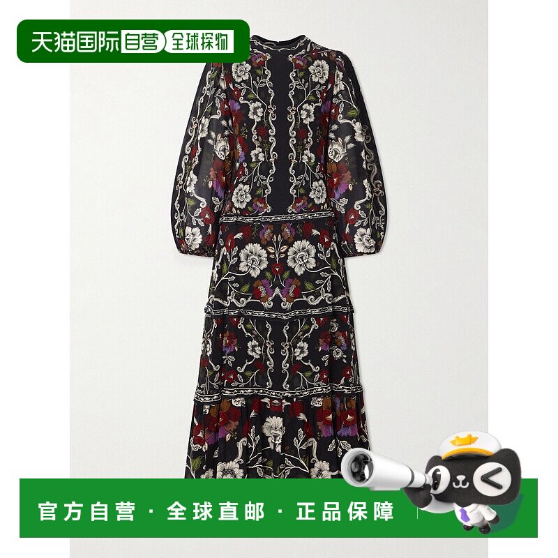 1h可退 FARM RIO 女士 印花雪纺长款连衣裙 35009826090