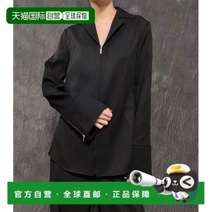 1h可退 香港直邮Jil Sander 吉尔 桑达 女士 特 黑色拉链羊毛外套