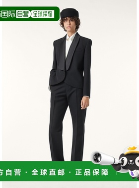 自营欧洲直邮Loro Piana 女士羊毛黑色休闲裤直筒裤西装裤