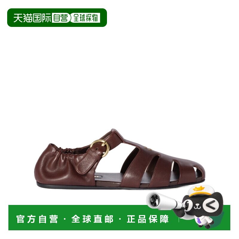 香港直邮Miu Miu 褶皱纳帕皮革渔夫凉鞋 5E395EEFXF005拖鞋