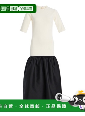 1h可退 香港直邮toteme 女士 Twinflower 丝绸羊毛中长T恤连衣裙