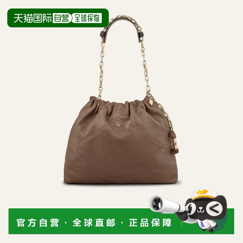 自营欧洲直邮Ba&Sh巴安诗 JUNE女士陶土色羊皮托特包斜挎包