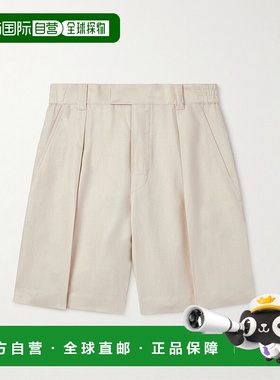 Loro Piana 诺悠翩雅 男士 Reinga 阔腿褶裥亚麻斜纹布百