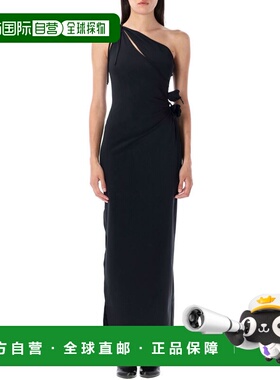 1h可退 香港直邮Coperni 女士 不对称花朵睡裙 COPR213F5021BLK