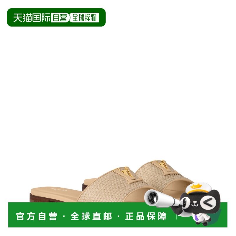 自营欧洲直邮LV路易威登 Mare女士自然色皮革平底穆勒鞋凉鞋拖鞋