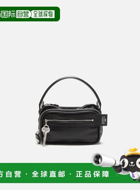 自营欧洲直邮Acnes Studios Camero女士黑色小牛皮钥匙挂饰斜挎包