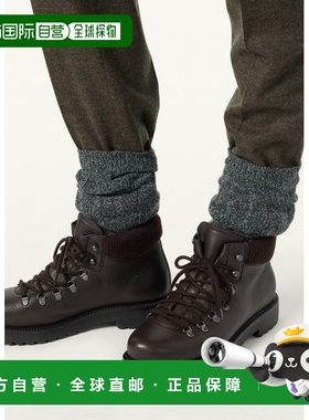 自营欧洲直邮Loro Piana 男士黑色皮革靴子男靴登山靴