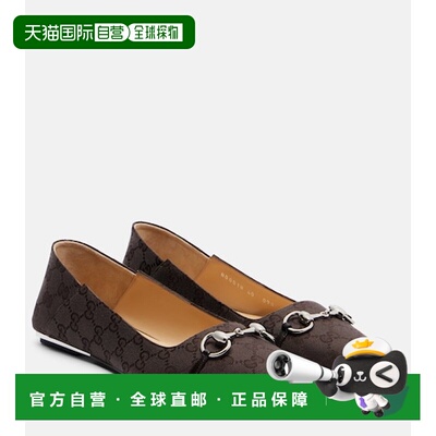 1h可退 香港直邮Gucci 古驰 女士 Vittoria GG 帆布芭蕾舞鞋