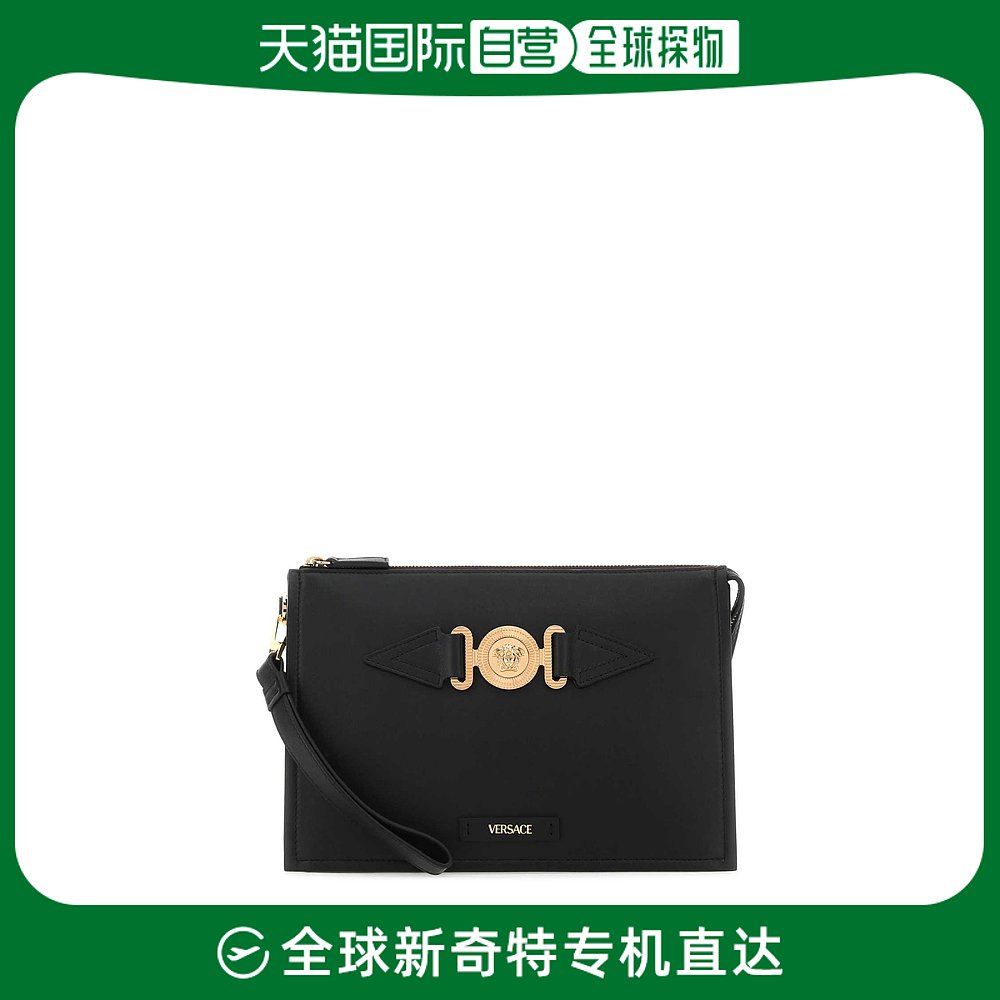 香港直邮Versace 男士Medusa 黑色皮革手包
