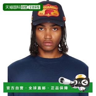 香港直邮Dsquared2 二次方 男士 海军蓝 Canadian Patch 棒球帽 B