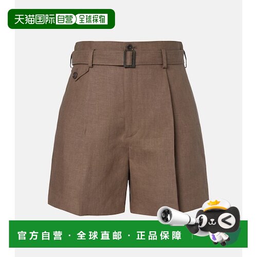 香港直邮ralph lauren 拉尔夫劳伦 女士 Denise 束带亚麻短裤