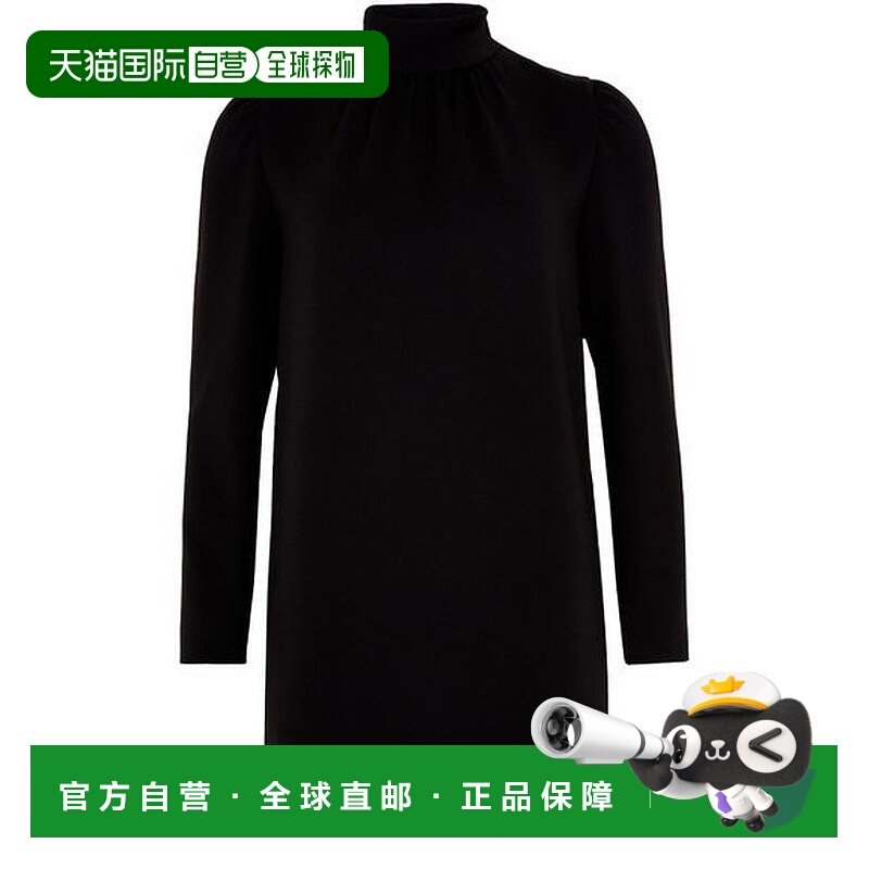 自营欧洲直邮MAXMARA麦丝玛拉 Embassy女士黑色三醋酸纤维高领长