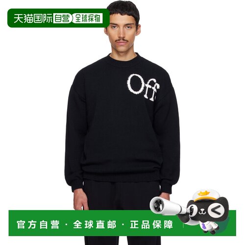 香港直邮off-white 男士 黑色 OW Shared Logo Knit Crewneck 针