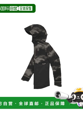 自营欧洲直邮ON昂跑 WEATHER男士黑色聚酯纤维连帽夹克